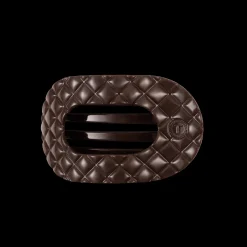 Truly Taupe Quilted Medium Flat Round Hair Clip
