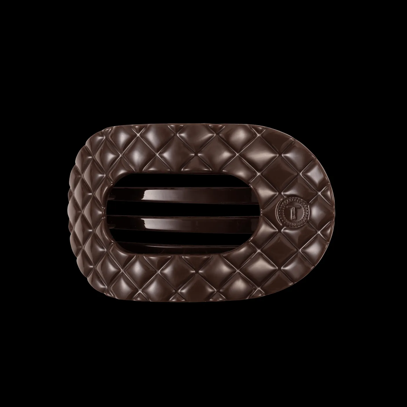 Truly Taupe Quilted Medium Flat Round Hair Clip