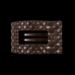 Truly Taupe Quilted Medium Flat Rectangle Hair Clip