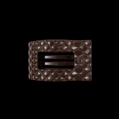 Truly Taupe Quilted Small Flat Rectangle Hair Clip